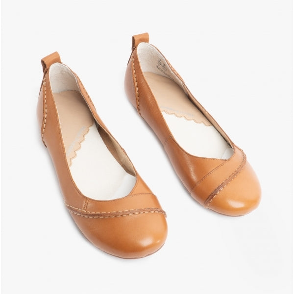 Hush Puppies JANESSA Womens Leather Casual Shoes Tan