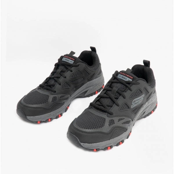Skechers 237265/BKCC HILLCREST Mens Leather Overlay Trainers Black/Charcoal