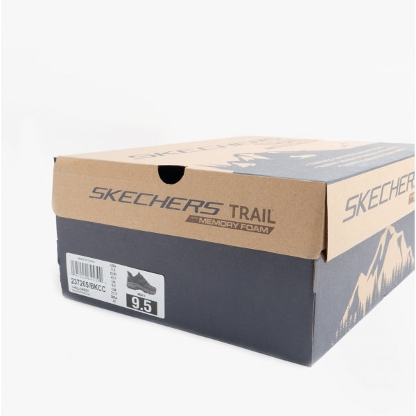 Skechers 237265/BKCC HILLCREST Mens Leather Overlay Trainers Black/Charcoal