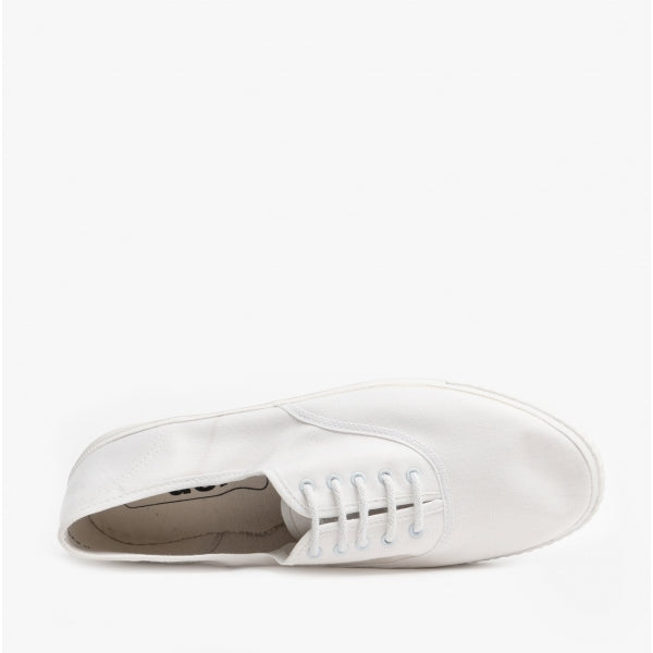 DEK R6301SR Mens Canvas Lace Up Shoes White