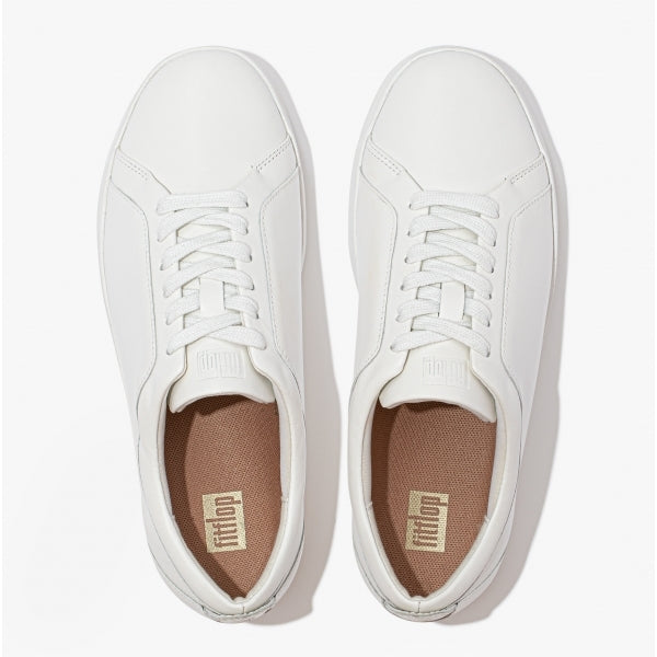 FitFlop RALLY Womens Leather Trainers Urban White