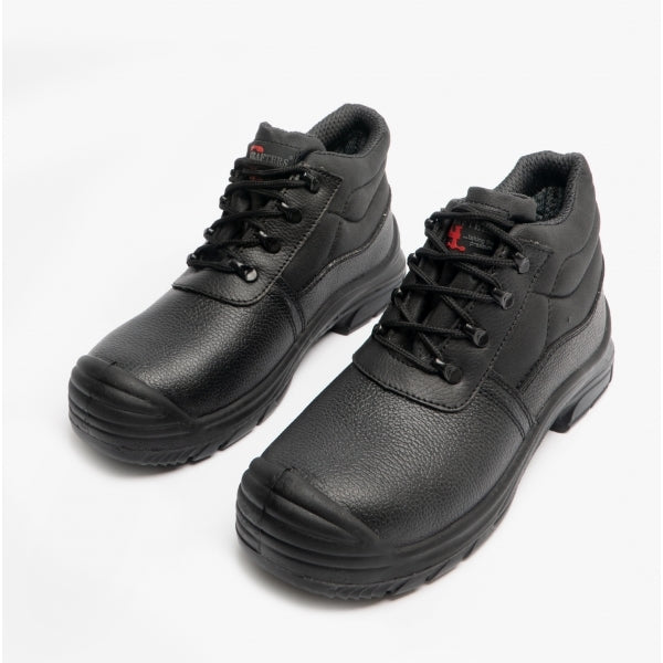 Grafters M9548A Mens Leather Super Wide Chukka Safety Boots Black