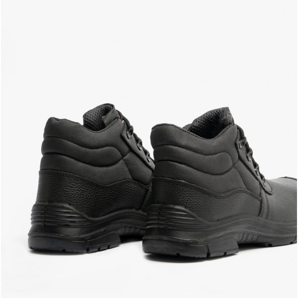 Grafters M9548A Mens Leather Super Wide Chukka Safety Boots Black