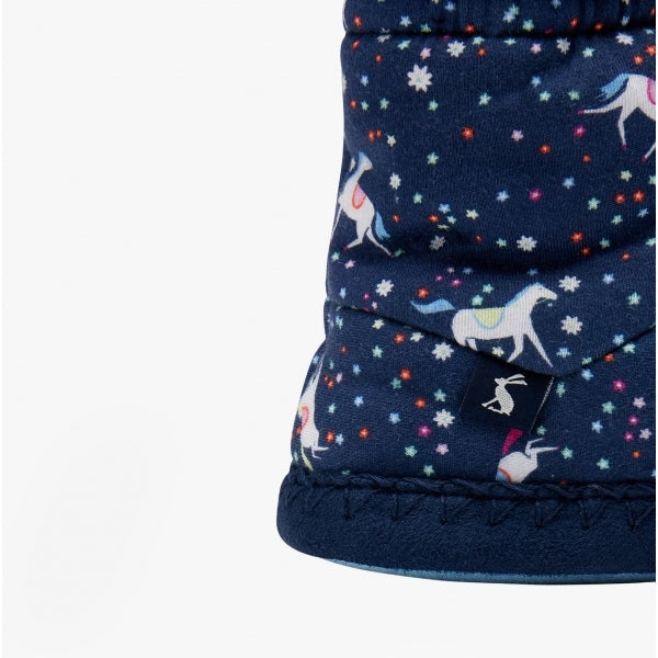 Joules JNR PADABOUT Girls Bootie Slippers Blue Horse