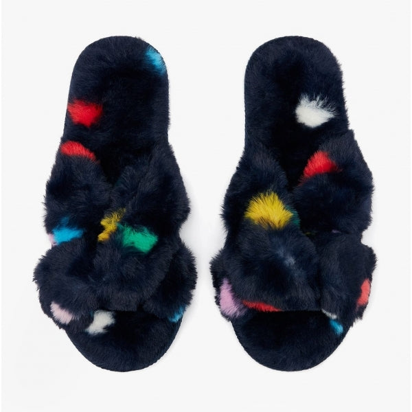 Joules MABELLE Womens Slider Slippers Navy Spot