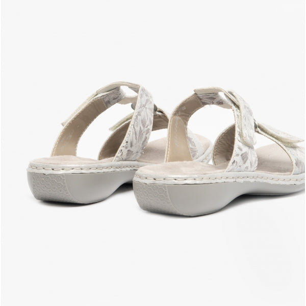 Rieker 659X6-80 Womens Sandals White Metallic