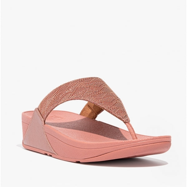 FitFlop LULU GLITZ Womens Flip Flop Sandals Warm Rose