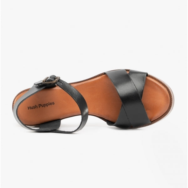Hush Puppies GEORGIA Womens Leather Heeled Sandals Black