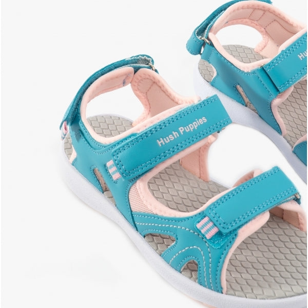 Hush Puppies LILLY Girls Touch Fasten Sandals Aqua