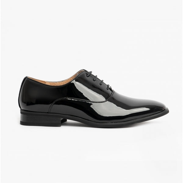 Goor ROONEY Mens Patent Dress Shoes Black