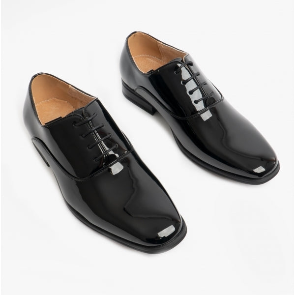 Goor ROONEY Mens Patent Dress Shoes Black