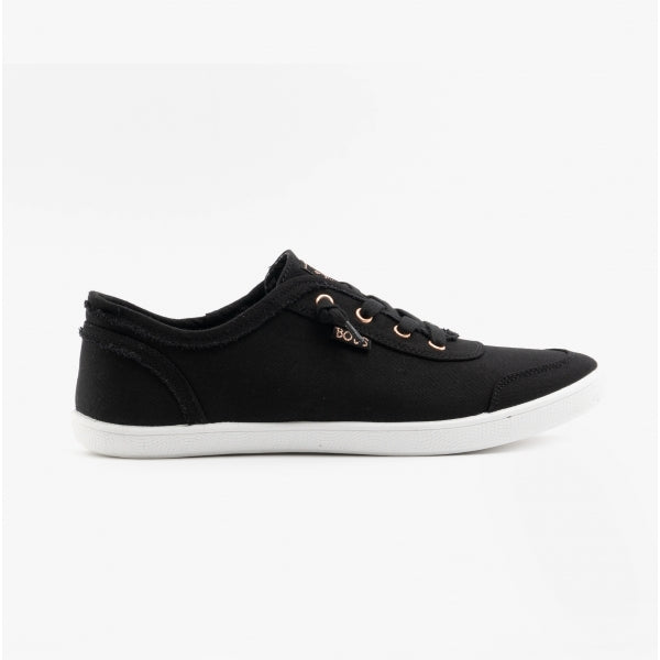 Skechers 33492/BLK BOBS B CUTE Womens Canvas Slip On Trainers Black