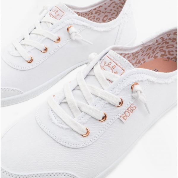 Skechers 33492/WHT BOBS B CUTE Womens Canvas Slip On Trainers White