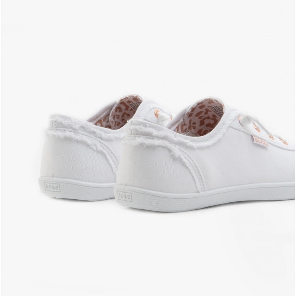 Skechers 33492/WHT BOBS B CUTE Womens Canvas Slip On Trainers White