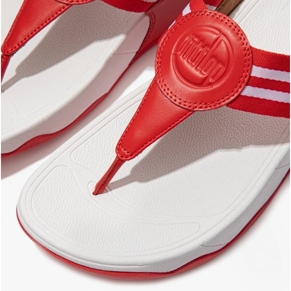 FitFlop WALKSTAR Womens Wide Fit Toe Post Sandals Red