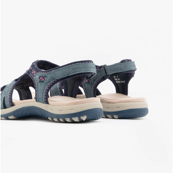 Free Spirit FAIRMONT Womens Touch Fasten Leather Sandals Navy
