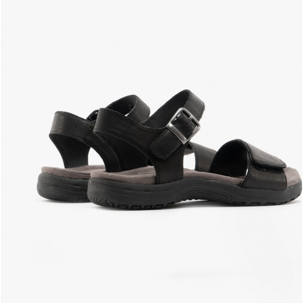 Free Spirit MAINE Womens Leather Touch Fasten Sandals Black