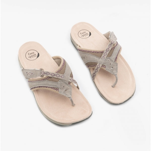 Free Spirit JULIET Womens Toe Post Sandals Pebble