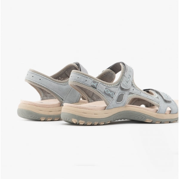 Free Spirit FRISCO Womens Leather Touch Fasten Sandals Smoke