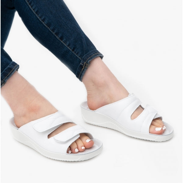 Rohde 1940 Womens Leather Mule Sandals White
