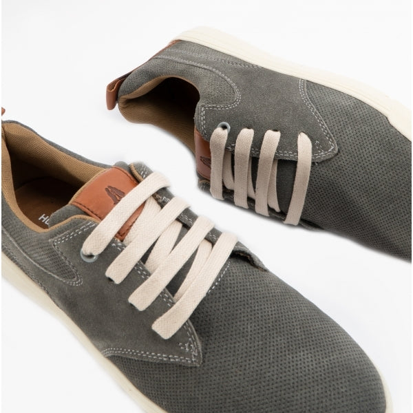 Hush Puppies MICHAEL Mens Leather Lace-Up Shoes Grey
