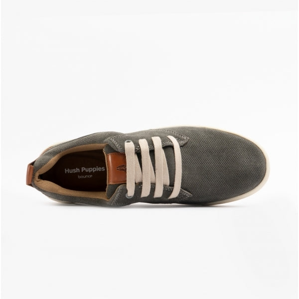 Hush Puppies MICHAEL Mens Leather Lace-Up Shoes Grey