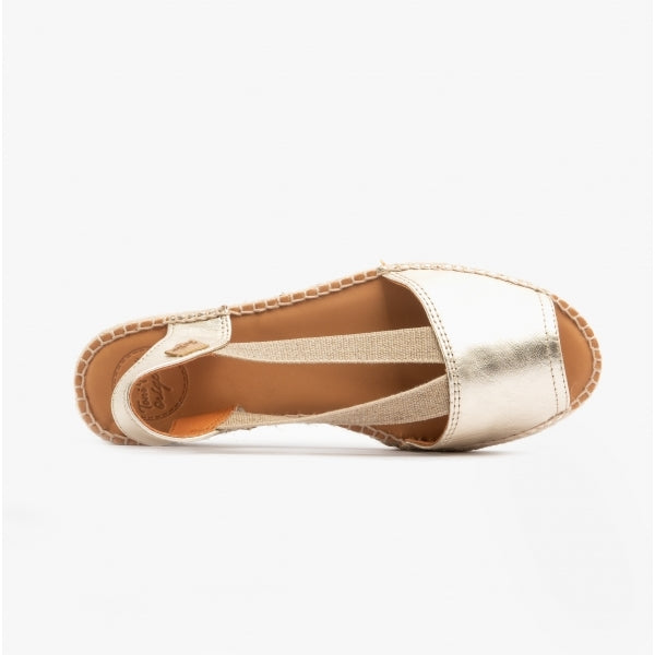 Toni Pons ETNA Womens Leather Espadrille Sandals Platinum