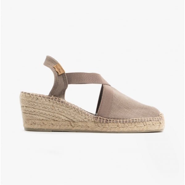 Toni Pons TER Womens Wedge Espadrille Sandals Taupe