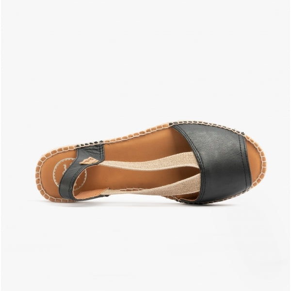 Toni Pons ETNA Womens Leather Espadrille Sandals Black