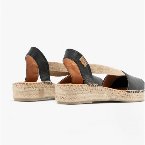 Toni Pons ETNA Womens Leather Espadrille Sandals Black
