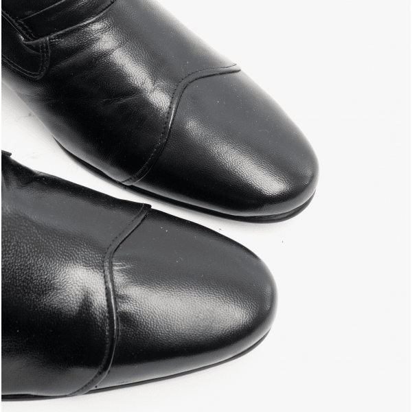 Club Cubano CARLUCCIO Mens Leather Cuban Heel Shoes Black