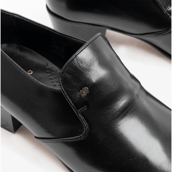 Club Cubano BILBAO Mens Soft Leather Plain Cuban Heel Shoes Black