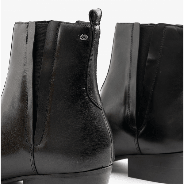 Club Cubano BRUNO Mens Leather Cuban Heel Pointed Boots Black