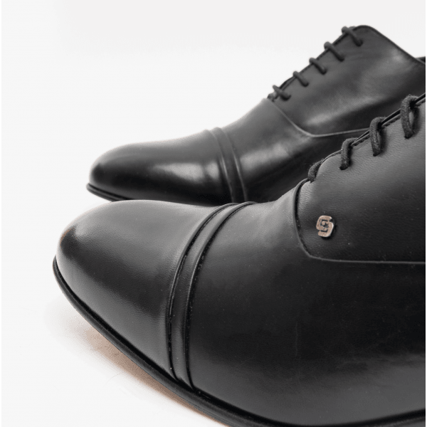 Club Cubano CORDOBA Mens Soft Leather Lace-Up Cuban Heel Oxford Shoes Black