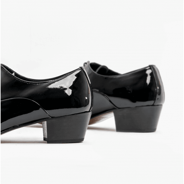 Club Cubano CORDOBA Mens Patent Leather Lace Up Cuban Heel Oxford Shoes Black