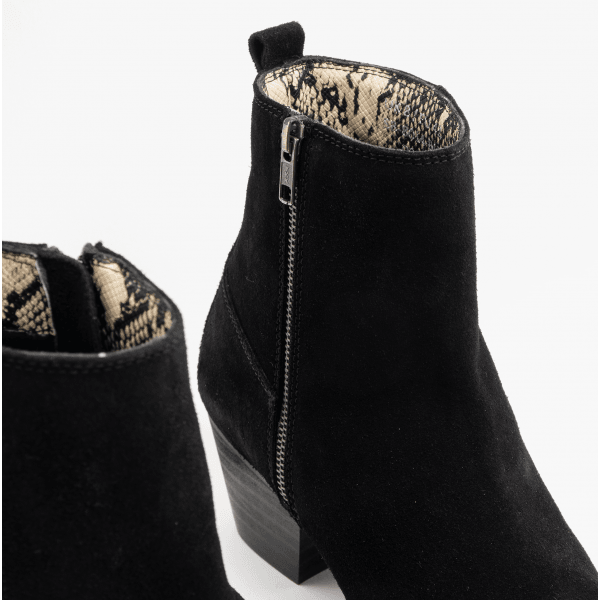 Club Cubano LENNON Mens Suede Winklepicker Cuban Heel Boots Black