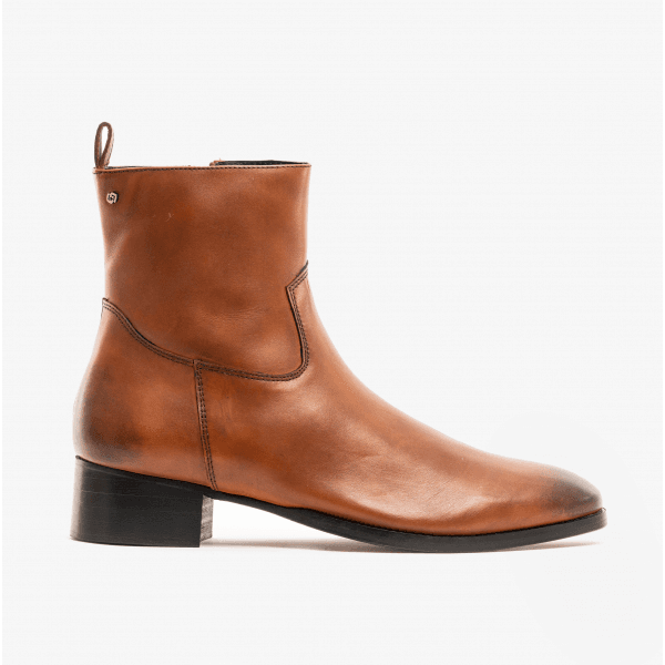 Club Cubano VALENTE Mens Leather Cuban Heel Boots Burnished Tan