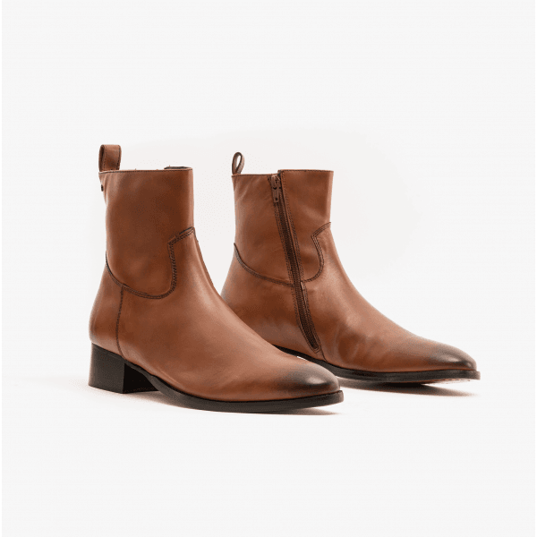 Club Cubano VALENTE Mens Leather Cuban Heel Boots Burnished Tan