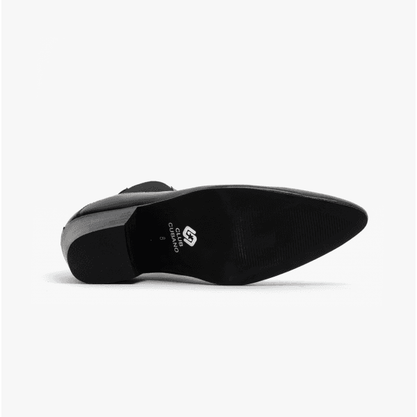 Club Cubano McCARTNEY Mens Leather Winklepicker Cuban Heel Boots Black