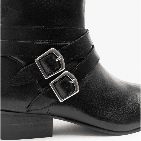 Club Cubano RODRIGO Mens Cuban Heel Winklepicker Buckle Boots Black