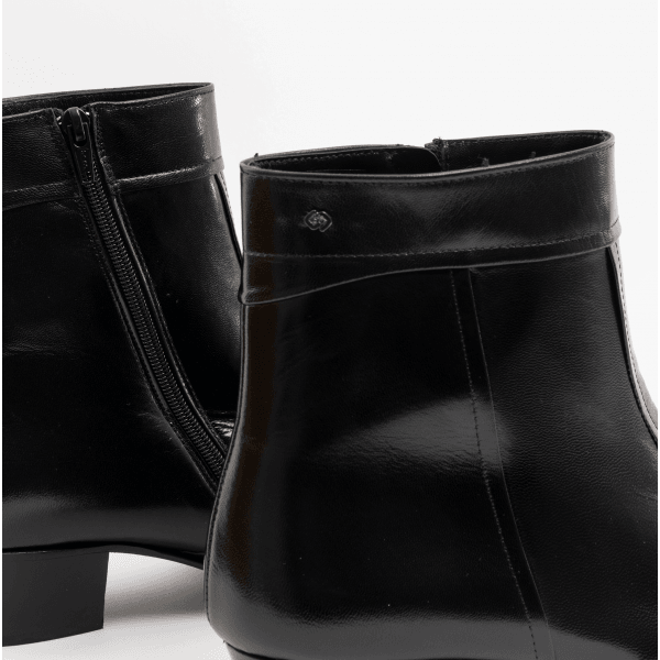 Club Cubano EMMANUEL Mens Smooth Leather Cuban Heel Boots Black