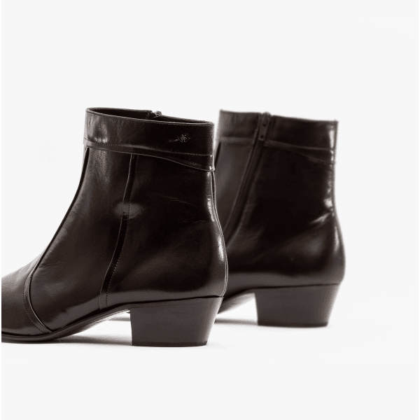 Club Cubano EMMANUEL Mens Smooth Leather Cuban Heel Boots Brown