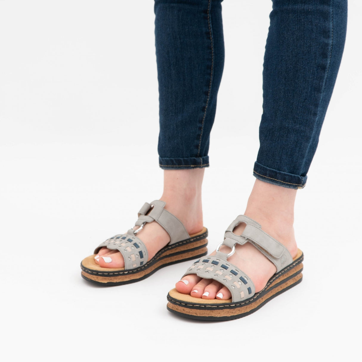 Rieker 62995-42 Womens Sandals Grey