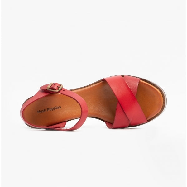 Hush Puppies GEORGIA Womens Leather Sandals Red