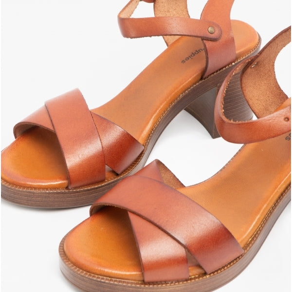 Hush Puppies GEORGIA Womens Leather Sandals Tan