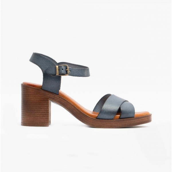 Hush Puppies GEORGIA Womens Leather Heeled Sandals Blue