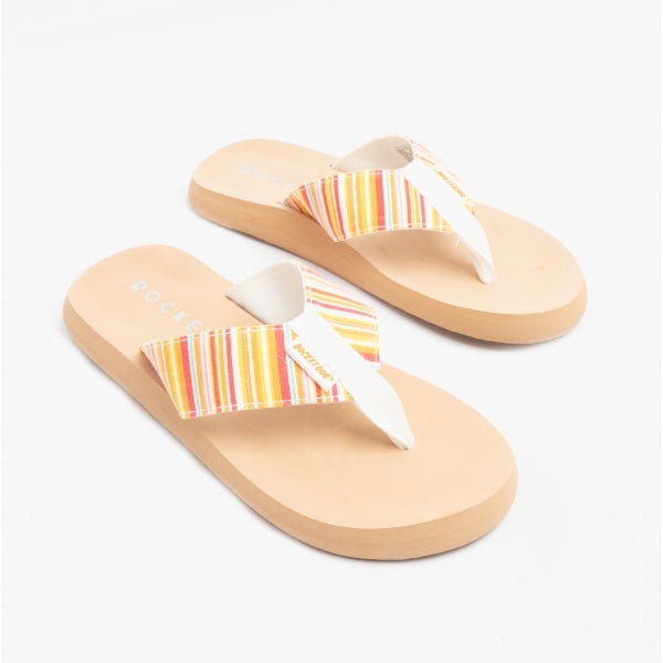 Rocket Dog ADIOS SIDELL STRIPE Womens Flip Flops Orange Multi