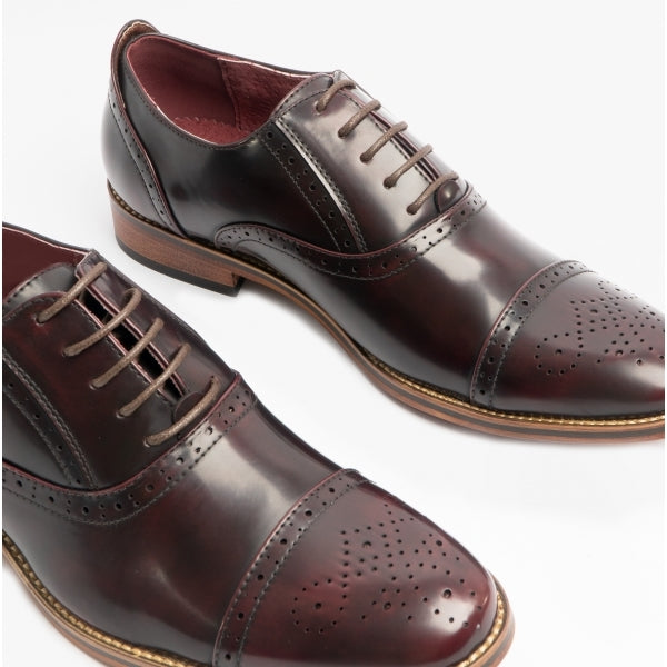 Goor FRANCIS Mens Oxford Lace Up Shoes Oxblood