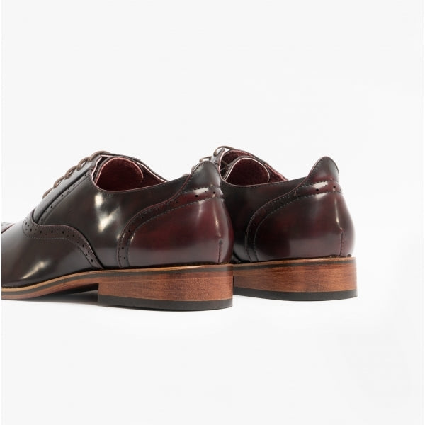 Goor FRANCIS Mens Oxford Lace Up Shoes Oxblood