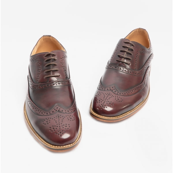Goor MASON Mens Wingtip Brogues Oxblood